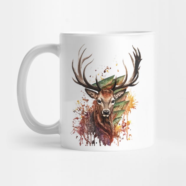 Deer Stag Head Realistic Animal Art by joyjeff